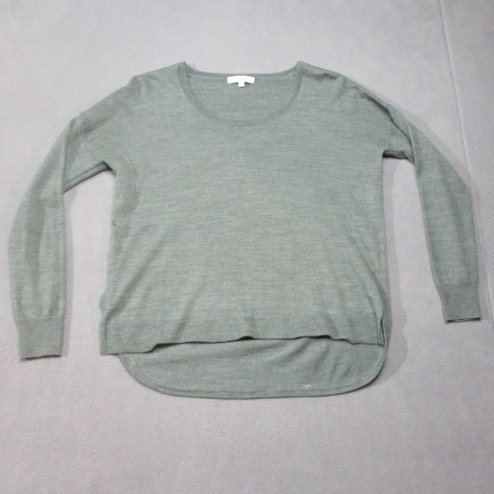 Madewell Southstar Sweater Womens Small Green Excellent Merino Wool High Low Hem